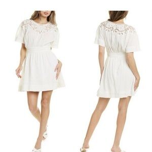 All saints white lace Broderie mini dress size 0
